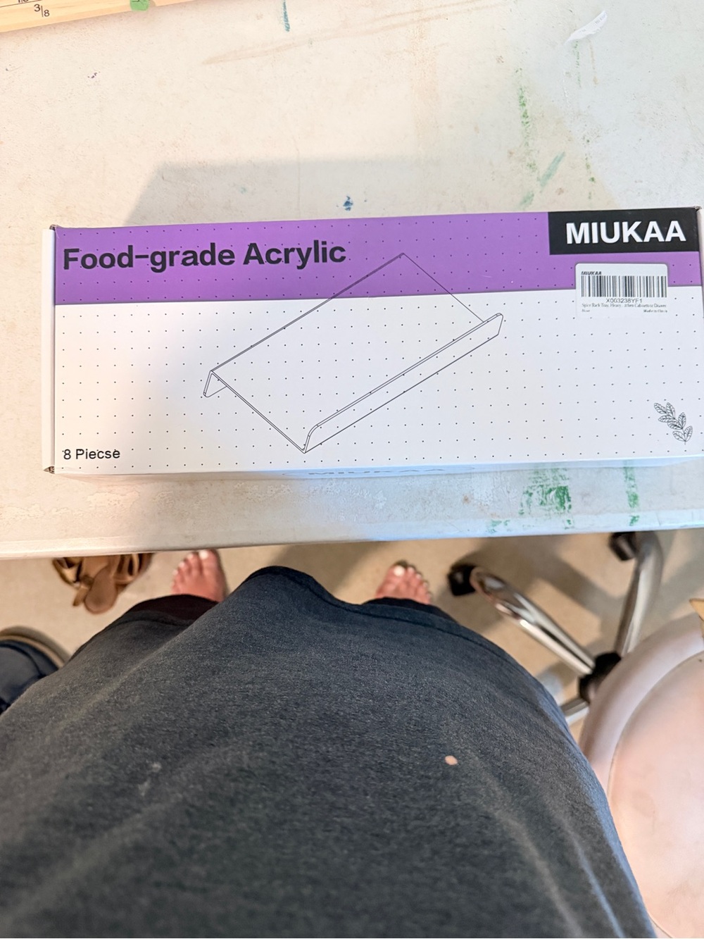MIUKAA Food-Grade Acrylic Serving Tray Set - Purple & White Box